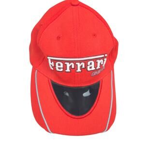 Ferrari Gear Official Product Red Racing Hat Clear Visor Hologram Adjustable